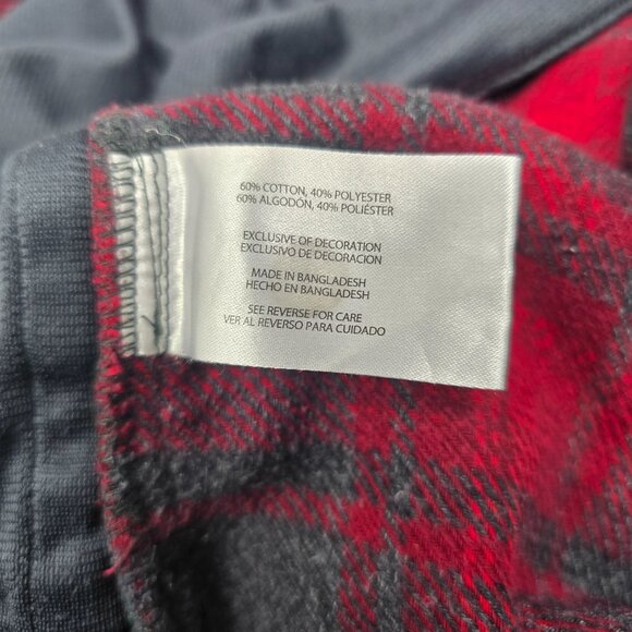 Orvis Men's Plaid Flannel Shirt Medium Red & Gray Heavyweight Cotton Blend - Picture 7 of 7